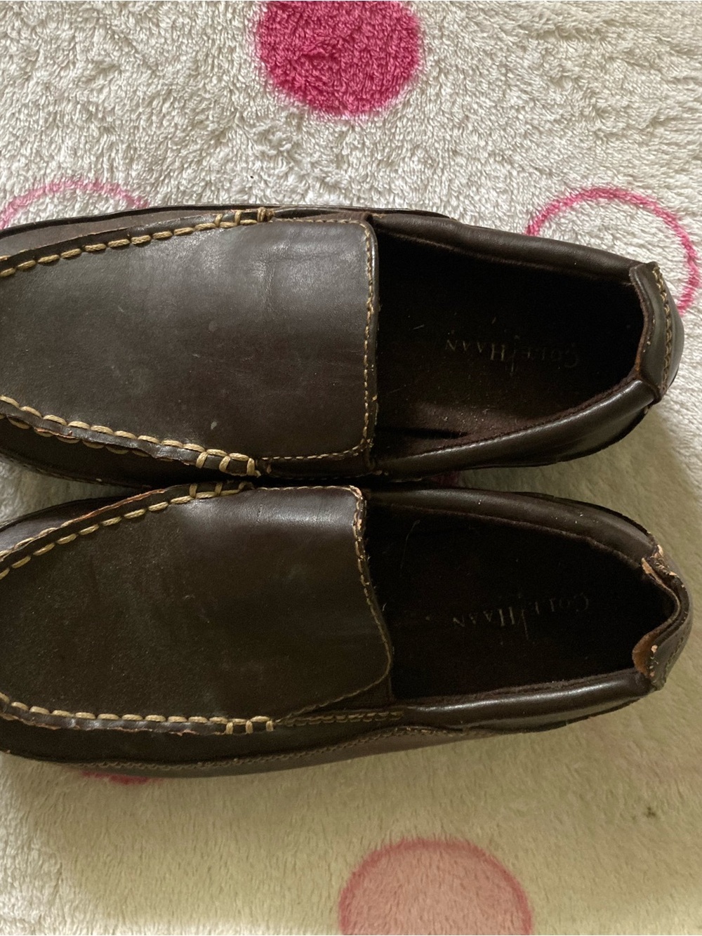 Cole Haan Dark Brown Kids Moccasin Slip-Ons